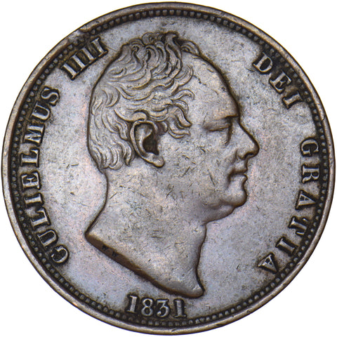 1831 Halfpenny - William IV British Copper Coin - Nice