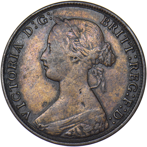 1869 Halfpenny - Victoria British Bronze Coin - Nice