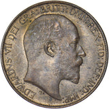 1907 Halfpenny - Edward VII British Bronze Coin - Very Nice