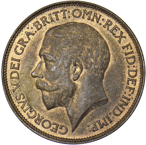 1924 Halfpenny - George V British Bronze Coin - Superb