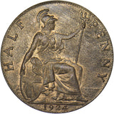 1924 Halfpenny - George V British Bronze Coin - Superb