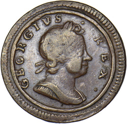 1721 Farthing - George I British Copper Coin