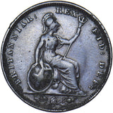 1828 Farthing - George IV British Copper Coin - Nice