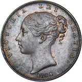 1841 Farthing - Victoria British Copper Coin - Very Nice