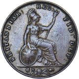 1853 Farthing (WW Incuse) - Victoria British Copper Coin - Nice