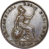 1858 Farthing - Victoria British Copper Coin - Nice