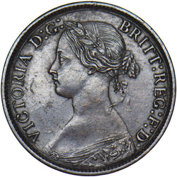 1860 Farthing (TB) - Victoria British Bronze Coin - Nice