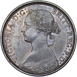 1862 Farthing - Victoria British Bronze Coin - Very Nice