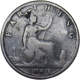 1863 Farthing - Victoria British Bronze Coin