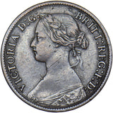 1865 Farthing (5 Over 2) - Victoria British Bronze Coin - Nice