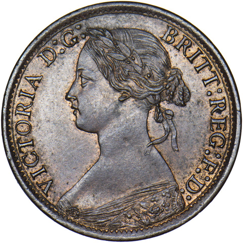1867 Farthing - Victoria British Bronze Coin - Very Nice