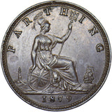 1879 Farthing - Victoria British Bronze Coin - Very Nice
