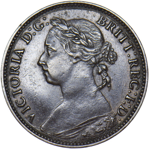 1885 Farthing - Victoria British Bronze Coin - Nice