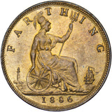 1886 Farthing - Victoria British Bronze Coin - Superb