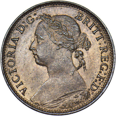 1890 Farthing - Victoria British Bronze Coin - Very Nice