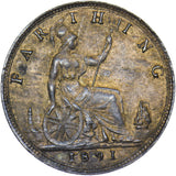 1891 Farthing - Victoria British Bronze Coin - Very Nice