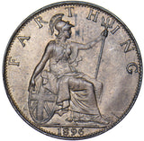 1896 Farthing - Victoria British Bronze Coin - Very Nice