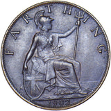 1902 Farthing - Edward VII British Bronze Coin - Superb