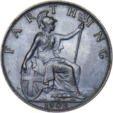 1903 Farthing - Edward VII British Bronze Coin - Superb