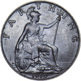 1910 Farthing - Edward VII British Bronze Coin - Very Nice