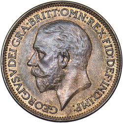 1934 Farthing - George V British Bronze Coin - Superb