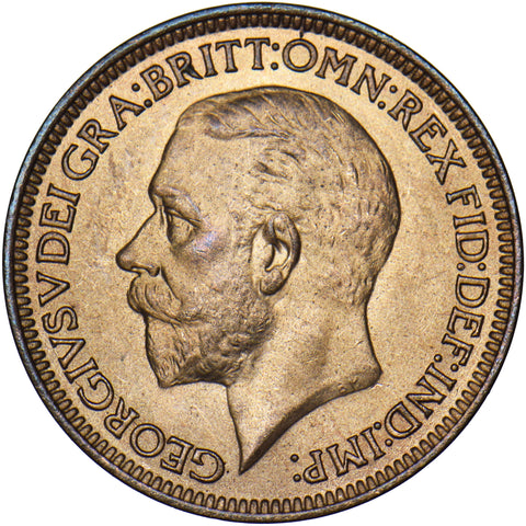 1936 Farthing - George V British Bronze Coin - Superb