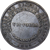 1855 Australia Victoria 1 Penny Copper Token - William Bateman Warnampool - Nice