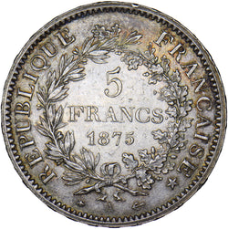 1875 A France 5 Francs - Silver Coin - Very Nice