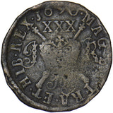 1690 (July) Ireland Gunmoney Halfcrown - James II Copper/Brass Coin
