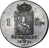 1821 Norway 1 Specie Daler - Carl XIV Johan Silver Coin - Very Nice