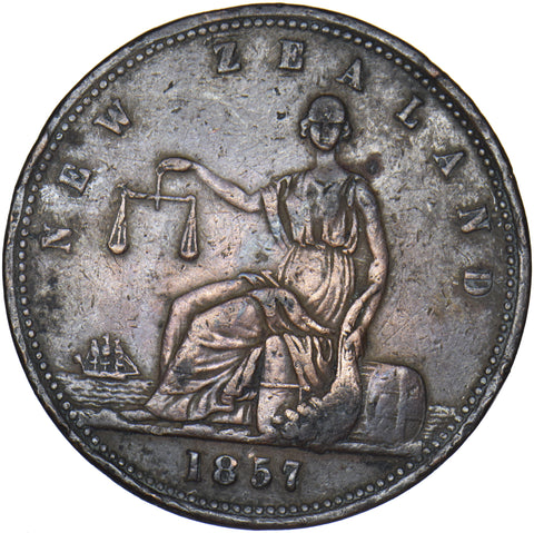 1857 New Zealand 1 Penny Token - Archibald Clark Draper Auckland