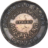 1857 New Zealand 1 Penny Token - Archibald Clark Draper Auckland