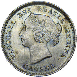1886 Canada 5 Cents - Victoria Silver Coin - Superb