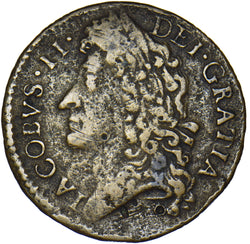 1689 Ireland Gunmoney Shilling - James II Copper Coin