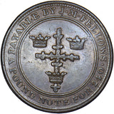1813 Nottingham Copper Penny Token - J.M Fellows British Token - Nice