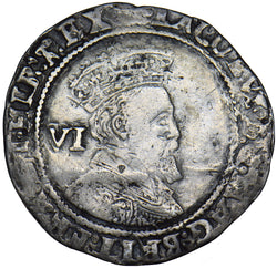 1604 Sixpence - James I British Hammered Silver Coin - Nice