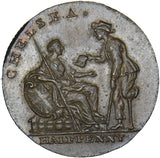 1795 Chelsea Copper Halfpenny Token - Middlesex D&H 277 - Very Nice