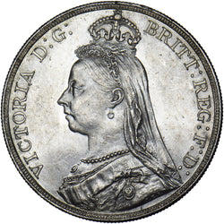 1889 Crown - Victoria British Silver Coin - Superb