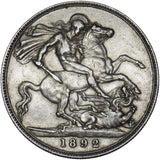 1892 Crown - Victoria British Silver Coin - Nice