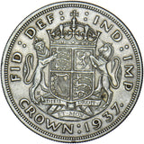1937 Crown - George VI British Silver Coin - Nice