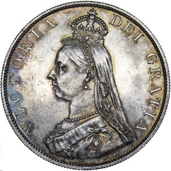1887 Double Florin (Roman 1) - Victoria British Silver Coin - Superb