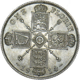 1914 Florin - George V British Silver Coin - Very Nice