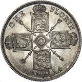 1914 Florin - George V British Silver Coin - Very Nice