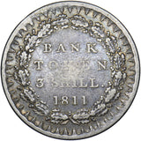 1811 3 Shillings Bank Token - George III British Silver Coin