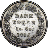 1813 Eighteen Pence Bank Token - George III British Silver Coin - Very Nice
