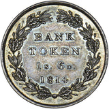 1814 Eighteen Pence Bank Token - George III British Silver Coin - Very Nice