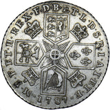 1787 Shilling (No Stop Above Head) - George III British Silver Coin - Nice
