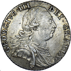 1787 Shilling - George III British Silver Coin - Nice