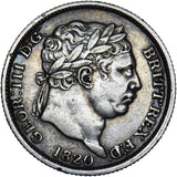 1820 Shilling (I Over S in HONI) - George III British Silver Coin - Nice