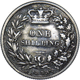 1858 Shilling (8 over 9) - Victoria British Silver Coin
